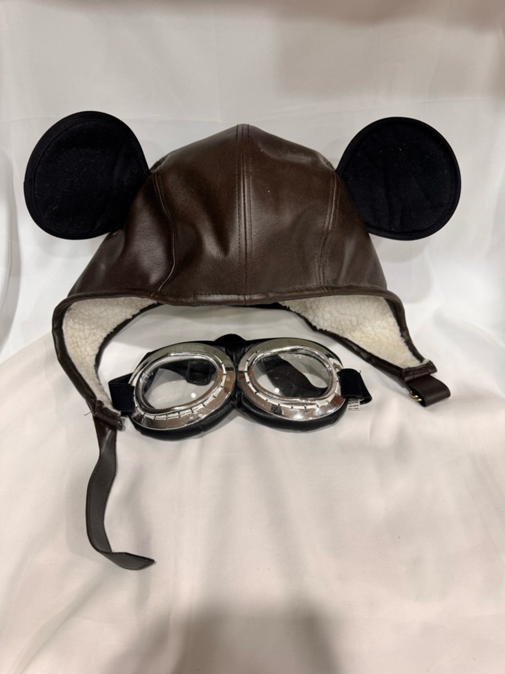 Disney Parks Mickey Mouse ear aviator pilot hat with goggles Adult Size